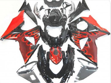 09-16 Rot Flamme GSXR 1000 Motorrad Verkleidung