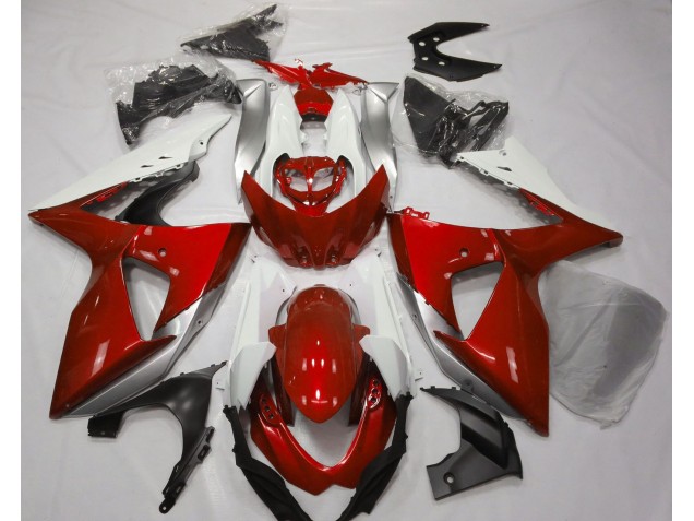 09-16 Rot Glänzend & Weiß GSXR 1000 Motorrad Verkleidung 09-16 Rot Glänzend & Weiß GSXR 1000 Motorrad Verkleidung