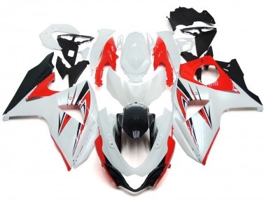 09-16 Rot Glänzend Mit Weiß & Schwarz Custom Stil GSXR 1000 Motorrad Verkleidung