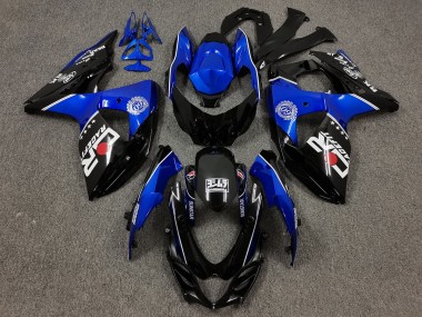 09-16 Schwarz & Blau Mit Benutzerdefinierten Logos GSXR 1000 Motorrad Verkleidung
