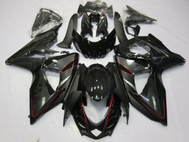 09-16 Silber Schwarz & Rot GSXR 1000 Motorrad Verkleidung