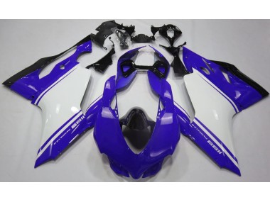 11-14 Glänzend Blau Weiß & Schwarz Ducati 1199 Motorrad Verkleidung