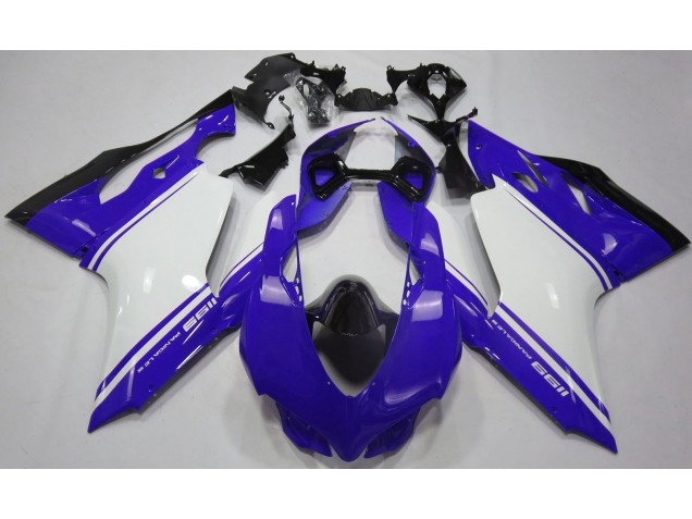 11-14 Glänzend Blau Weiß & Schwarz Ducati 1199 Motorrad Verkleidung