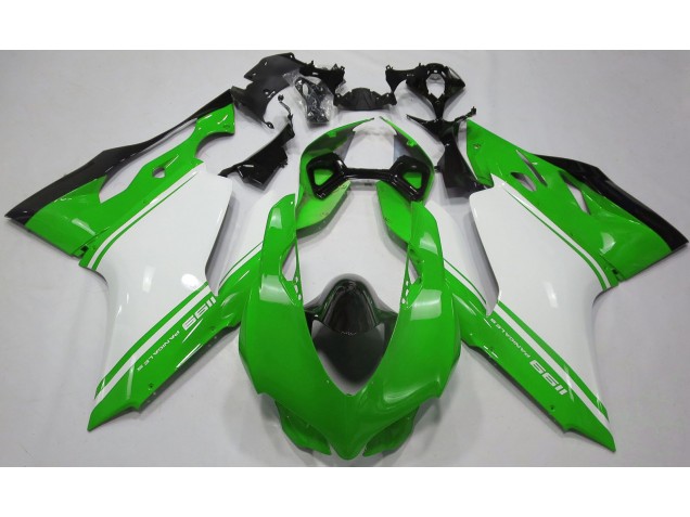 11-14 Glänzend Grün Weiß & Schwarz Ducati 1199 Motorrad Verkleidung