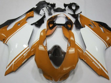 11-14 Orange Glänzend Silber & Schwarz Ducati 1199 Motorrad Verkleidung