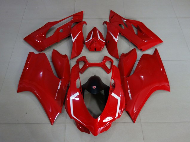 11-14 Rot Glänzend & Weiß Ducati 1199 Motorrad Verkleidung 11-14 Rot Glänzend & Weiß Ducati 1199 Motorrad Verkleidung