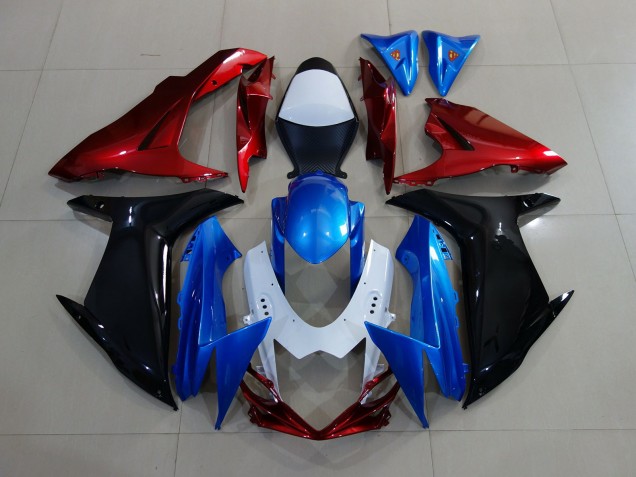 11-24 Benutzerdefiniert Rot Schwarz & Blau GSXR 600-750 Motorrad Verkleidung 11-24 Benutzerdefiniert Rot Schwarz & Blau GSXR 600-750 Motorrad Verkleidung