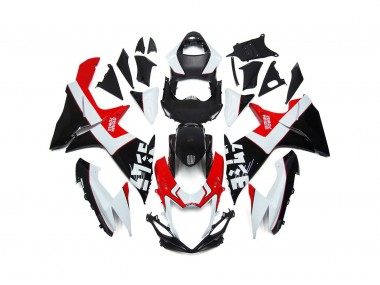 11-24 Benutzerdefiniert Rot & Schwarz Mit Logos GSXR 600-750 Motorrad Verkleidung
