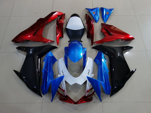 11-24 Blau / Rot & Weiß GSXR 600-750 Motorrad Verkleidung 11-24 Blau / Rot & Weiß GSXR 600-750 Motorrad Verkleidung