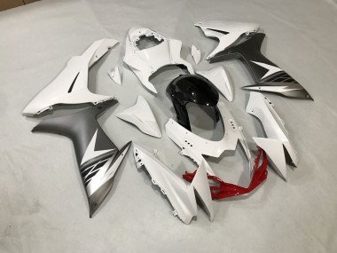 11-24 Glänzend Weiß & Matt Silber GSXR 600-750 Motorrad Verkleidung