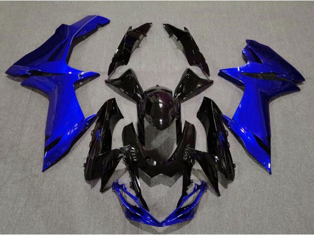 11-24 Glänzendes Schwarz & Aquablau GSXR 600-750 Motorrad Verkleidung 11-24 Glänzendes Schwarz & Aquablau GSXR 600-750 Motorrad Verkleidung