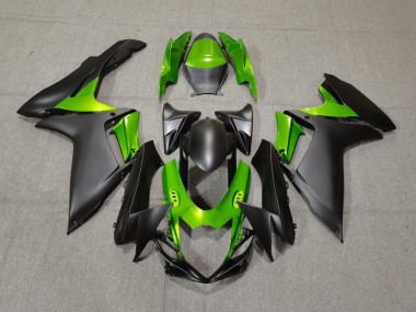 11-24 Matt Schwarz & Grün GSXR 600-750 Motorrad Verkleidung