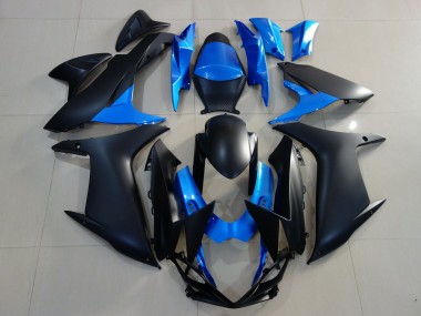 11-24 Matt Schwarzes & Leuchtendes Blau GSXR 600-750 Motorrad Verkleidung