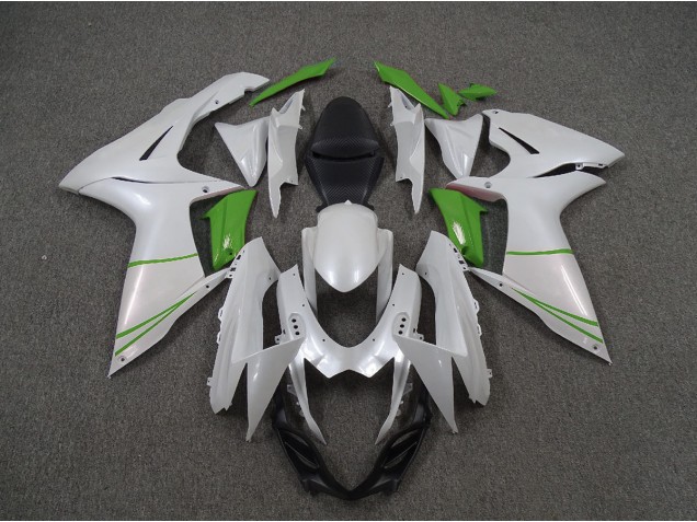 11-24 Perlweiß & Grün GSXR 600-750 Motorrad Verkleidung 11-24 Perlweiß & Grün GSXR 600-750 Motorrad Verkleidung