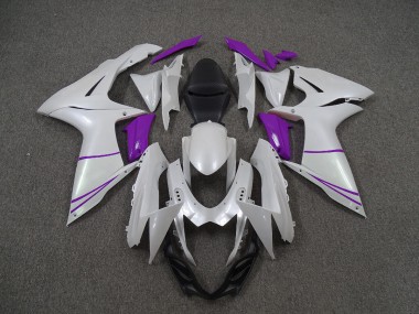 11-24 Perlweiß & Lila GSXR 600-750 Motorrad Verkleidung