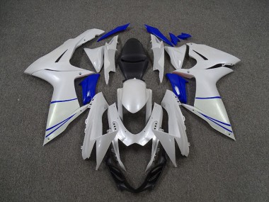 11-24 Perlweiß & Tiefes Blau GSXR 600-750 Motorrad Verkleidung