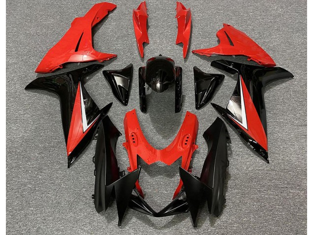 11-24 Rot Glänzend & Schwarz GSXR 600-750 Motorrad Verkleidung 11-24 Rot Glänzend & Schwarz GSXR 600-750 Motorrad Verkleidung