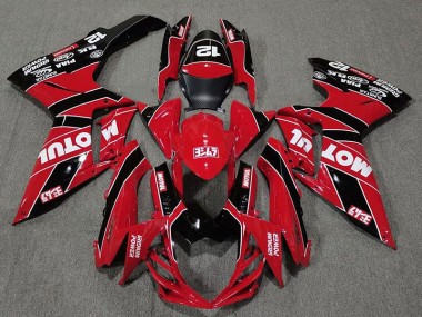 11-24 Rot & Schwarz Glänzend Motul GSXR 600-750 Motorrad Verkleidung