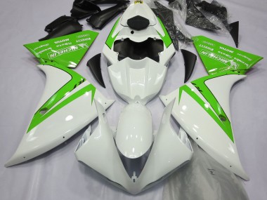 12-14 Glänzend Weiß & Grün R1 Motorrad Verkleidung