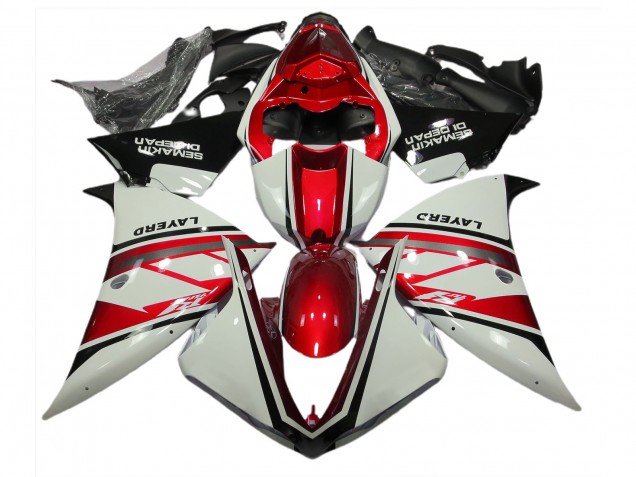 12-14 Glänzend Weiß & Rot R1 Motorrad Verkleidung 12-14 Glänzend Weiß & Rot R1 Motorrad Verkleidung