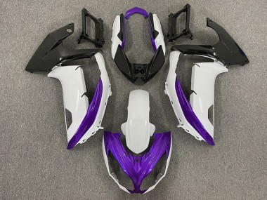 12-16 Glänzend Weiß & Lila Ninja 650R Motorrad Verkleidung