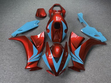 12-16 Rot Glänzend & Hellblau CBR1000RR Motorrad Verkleidung