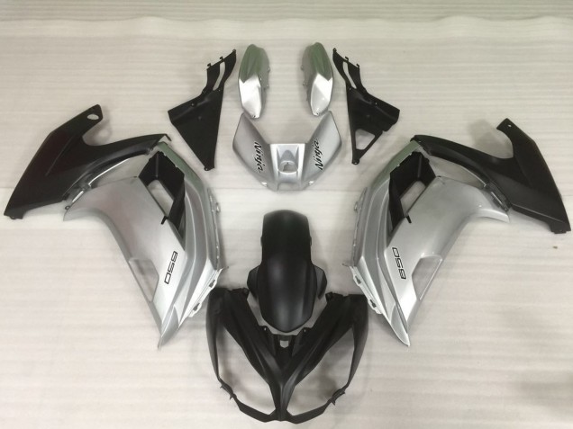 12-16 Silber & Schwarz Ninja 650R Motorrad Verkleidung
