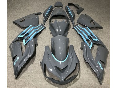 12-21 Glänzend Grau & Hellblau ZX14R Motorrad Verkleidung