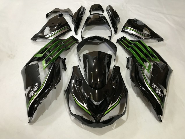 12-21 Glänzendes Schwarz & Schleimgrün ZX14R Motorrad Verkleidung 12-21 Glänzendes Schwarz & Schleimgrün ZX14R Motorrad Verkleidung