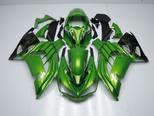 12-21 Grün Flamme ZX14R Motorrad Verkleidung 12-21 Grün Flamme ZX14R Motorrad Verkleidung