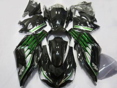 12-21 Schwarz Glänzend Mit Grün ZX14R Motorrad Verkleidung