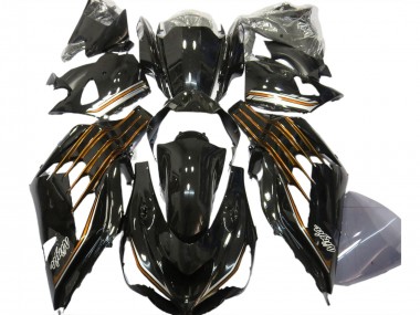 12-21 Schwarz Glänzend & Orange ZX14R Motorrad Verkleidung