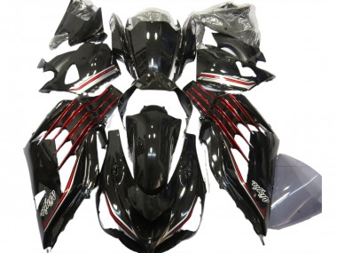 12-21 Schwarz Glänzend & Rot ZX14R Motorrad Verkleidung