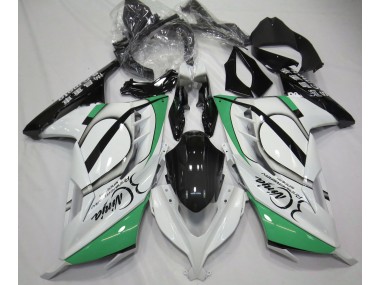 13-18 Glänzend Weiß & Grün Ninja 300 Motorrad Verkleidung