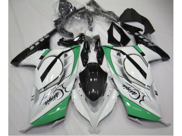 13-18 Glänzend Weiß & Grün Ninja 300 Motorrad Verkleidung