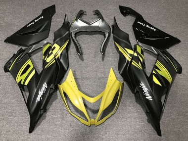 13-18 Glänzendes Schwarz & Gelb ZX6R Motorrad Verkleidung