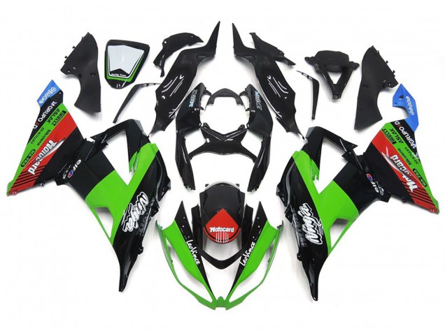 13-18 Motocard Grün & Schwarz ZX6R Motorrad Verkleidung 13-18 Motocard Grün & Schwarz ZX6R Motorrad Verkleidung