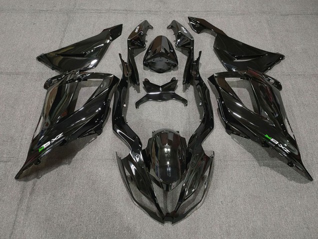 13-18 Schwarz Glänzend Mit Aufklebern ZX6R Motorrad Verkleidung 13-18 Schwarz Glänzend Mit Aufklebern ZX6R Motorrad Verkleidung