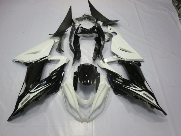 13-18 Schwarz & Weiß ZX6R Motorrad Verkleidung 13-18 Schwarz & Weiß ZX6R Motorrad Verkleidung