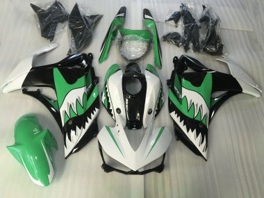 15-18 Grüner & Weißer Hai R3 Motorrad Verkleidung