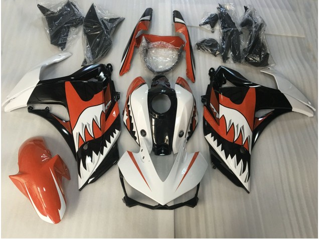 15-18 Orange & Weißer Hai R3 Motorrad Verkleidung