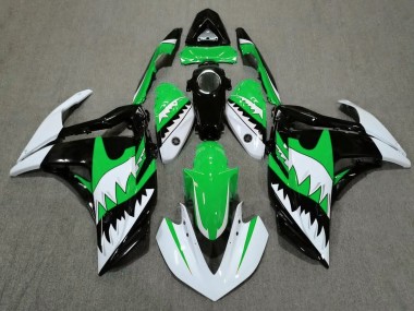 15-18 Weißer Hai & Grün R3 Motorrad Verkleidung