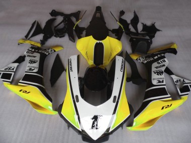 15-19 Glänzend Gelb & Weiß R1 Motorrad Verkleidung