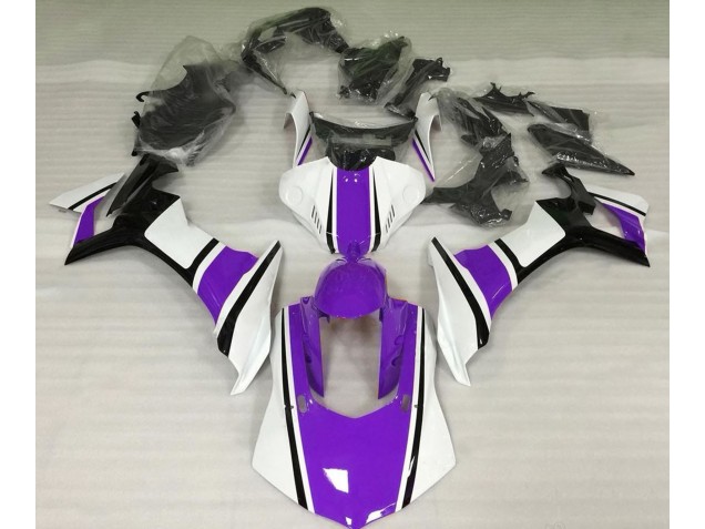 15-19 Glänzend Weiß Lila & Schwarz R1 Motorrad Verkleidung 15-19 Glänzend Weiß Lila & Schwarz R1 Motorrad Verkleidung