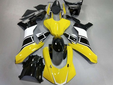15-19 Glänzendes Gelb Weiß & Schwarz R1 Motorrad Verkleidung