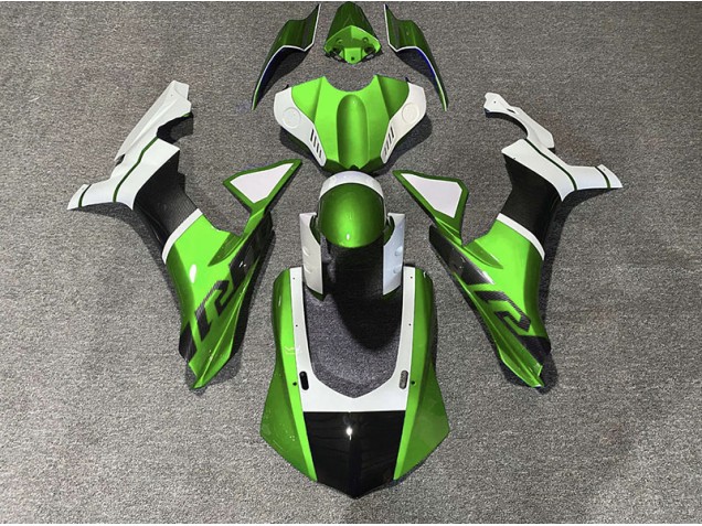 15-19 Grün & Kohlefaser Akzente R1 Motorrad Verkleidung