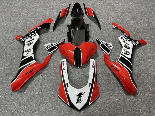 15-19 Rot Glänzend & Weiß R1 Motorrad Verkleidung 15-19 Rot Glänzend & Weiß R1 Motorrad Verkleidung