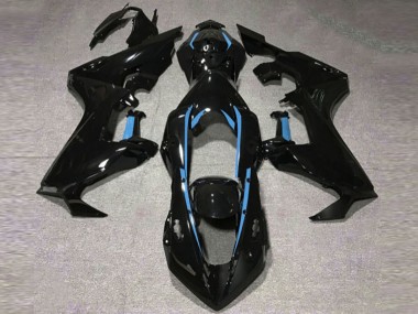 17-23 Schwarz Glänzend & Hellblaues Futter CBR1000RR Motorrad Verkleidung