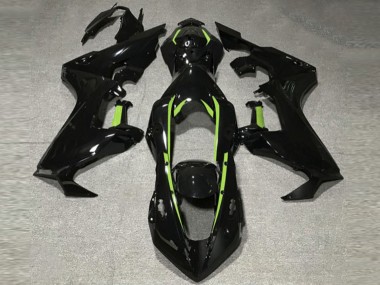 17-23 Schwarz Glänzend & Limettengrünes Futter CBR1000RR Motorrad Verkleidung