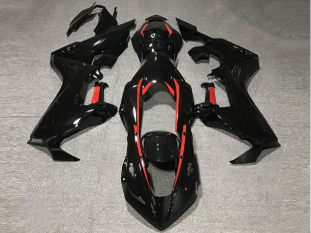 17-23 Schwarz Glänzend Mit Rotem Futter CBR1000RR Motorrad Verkleidung 17-23 Schwarz Glänzend Mit Rotem Futter CBR1000RR Motorrad Verkleidung